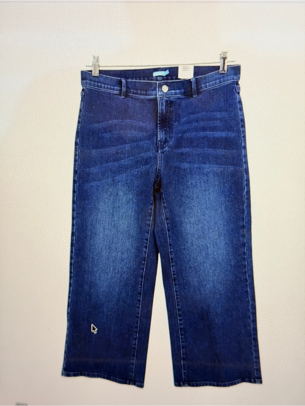J. McLaughlin Aiko Blue Denim Cropped Wide-Leg Jeans EUC.
